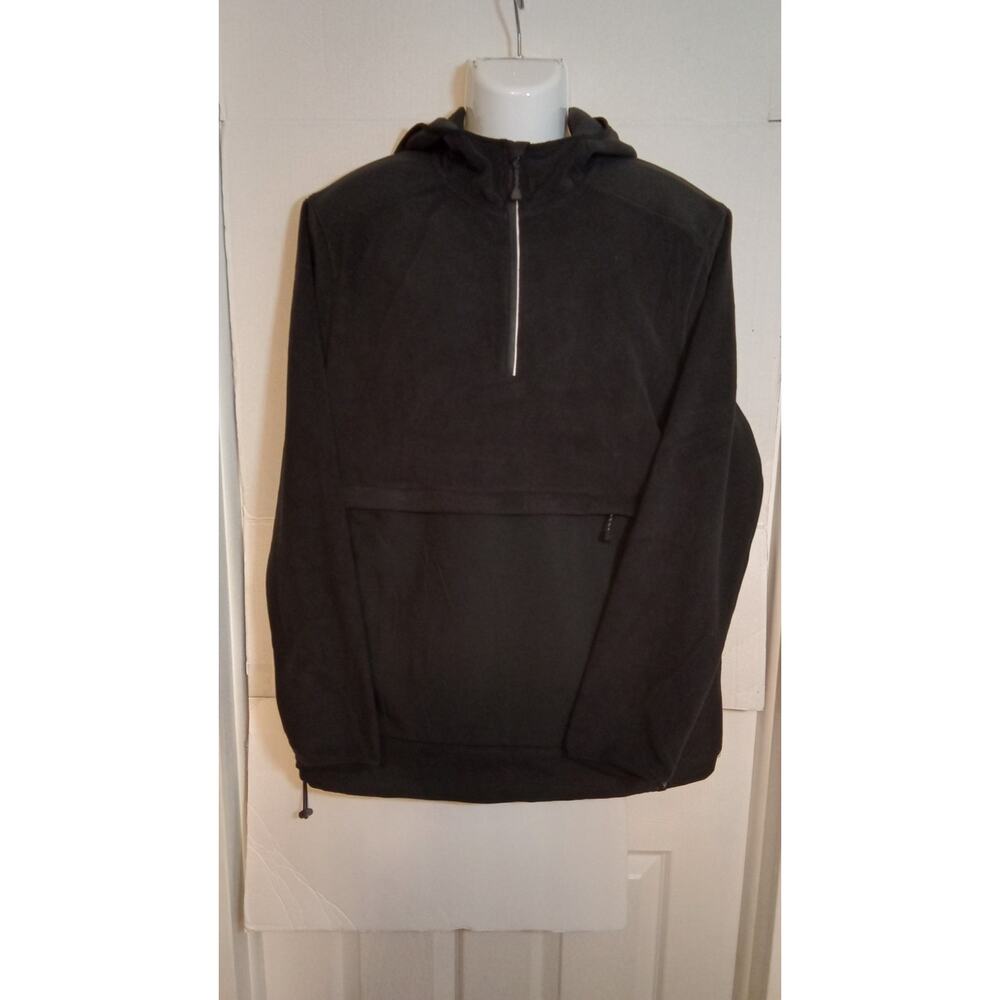 Motion Wear 1/4 Zip Black Hoodie Sweatshirt Men's Large